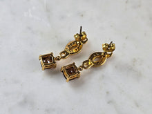 Load image into Gallery viewer, Womens Vintage Estate Sterling Silver Gold Tone Citrine Earrings 2.8g E1157