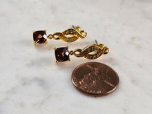 Load image into Gallery viewer, Womens Vintage Estate Sterling Silver Gold Tone Citrine Earrings 2.8g E1157