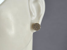 Load image into Gallery viewer, Womens Vintage Estate Sterling Silver Gold Tone CZ Stud Earrings 1.0g E1158