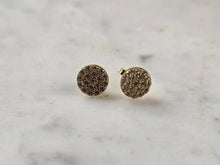 Load image into Gallery viewer, Womens Vintage Estate Sterling Silver Gold Tone CZ Stud Earrings 1.0g E1158