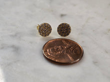 Load image into Gallery viewer, Womens Vintage Estate Sterling Silver Gold Tone CZ Stud Earrings 1.0g E1158
