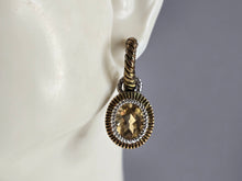 Load image into Gallery viewer, Womens Vintage Estate Sterling Silver Gold Tone Citrine Earrings 9.0g E1159