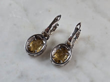 Load image into Gallery viewer, Womens Vintage Estate Sterling Silver Gold Tone Citrine Earrings 9.0g E1159