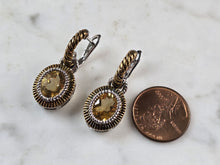 Load image into Gallery viewer, Womens Vintage Estate Sterling Silver Gold Tone Citrine Earrings 9.0g E1159