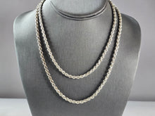 Load image into Gallery viewer, Womens Vintage Estate Sterling Silver 36" Italian Rope Necklace 40.5g E1161