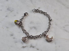 Load image into Gallery viewer, Womens Vintage Estate Sterling Silver Chain Link Charm Bracelet 13.2g E1167