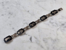 Load image into Gallery viewer, Womens Vintage Estate Sterling Silver Chain Link Siam Bracelet 17.5g E1172