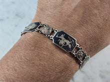 Load image into Gallery viewer, Womens Vintage Estate Sterling Silver Chain Link Siam Bracelet 17.5g E1172
