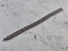 Load image into Gallery viewer, Womens Vintage Estate Sterling Silver Deco CZ Bracelet 28.7g E1175