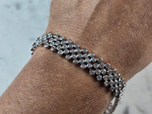 Load image into Gallery viewer, Womens Vintage Estate Sterling Silver Deco CZ Bracelet 28.7g E1175