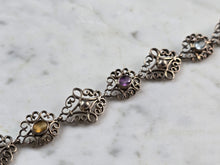 Load image into Gallery viewer, Womens Vintage Estate Sterling Silver Multi Stone Bracelet 13.6g E1176