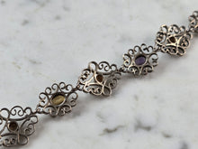 Load image into Gallery viewer, Womens Vintage Estate Sterling Silver Multi Stone Bracelet 13.6g E1176
