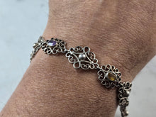 Load image into Gallery viewer, Womens Vintage Estate Sterling Silver Multi Stone Bracelet 13.6g E1176