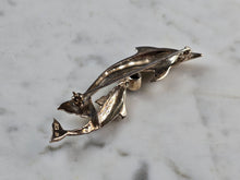 Load image into Gallery viewer, Womens Vintage Estate Sterling Silver Dolphin Brooch 7.8g E1177