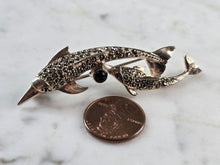 Load image into Gallery viewer, Womens Vintage Estate Sterling Silver Dolphin Brooch 7.8g E1177
