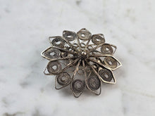 Load image into Gallery viewer, Womens Vintage Estate Sterling Silver Filigree Brooch 5.7g E1180