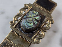Load image into Gallery viewer, Vintage Estate Sterling Silver Incan Mayan Abalone Money Clip 20.0g E1185