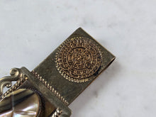 Load image into Gallery viewer, Vintage Estate Sterling Silver Incan Mayan Abalone Money Clip 19.6g E1186