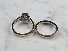 Load image into Gallery viewer, Womens Vintage Estate 14K White Gold Diamond Leo Ring Set 8.8g E1190