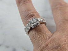 Load image into Gallery viewer, Womens Vintage Estate 14K White Gold Diamond Leo Ring Set 8.8g E1190
