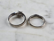 Load image into Gallery viewer, Womens Vintage Estate 14K White Gold Diamond Ring Set 5.4g E1192