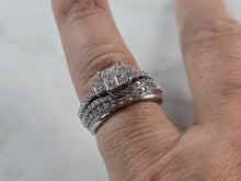 Load image into Gallery viewer, Womens Vintage Estate 14K White Gold Diamond Ring Set 5.4g E1192