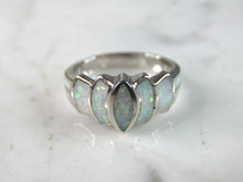 Load image into Gallery viewer, Womens Vintage Estate Sterling Silver Modernist Opal Ring 3.6g E1193