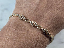 Load image into Gallery viewer, Womens Vintage Estate 10K Gold Diamond Tennis Bracelet 6.7g E1196