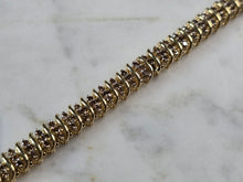 Load image into Gallery viewer, Womens Vintage Estate 14K Yellow Gold Diamond Tennis Bracelet 15.3g E1199