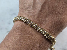 Load image into Gallery viewer, Womens Vintage Estate 14K Yellow Gold Diamond Tennis Bracelet 15.3g E1199
