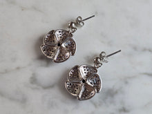 Load image into Gallery viewer, Womens Estate Sterling Silver Modernist Floral CZ Earrings 7.1g E1309