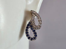 Load image into Gallery viewer, Womens Vintage Estate Sterling Silver Deco CZ Stud Earrings 5.0g E1321