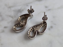 Load image into Gallery viewer, Womens Vintage Estate Sterling Silver Deco CZ Stud Earrings 5.0g E1321