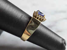 Load image into Gallery viewer, Womens Vintage Estate 14k Yellow Gold Tanzanite &amp; Diamond Ring 3.4g E1331