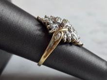 Load image into Gallery viewer, Womens Vintage Estate 10K Yellow Gold Diamond Modernist Ring 4.4g E1345