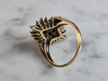 Load image into Gallery viewer, Womens Vintage Estate 10K Yellow Gold Diamond Modernist Ring 4.4g E1345