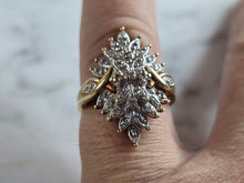 Load image into Gallery viewer, Womens Vintage Estate 10K Yellow Gold Diamond Modernist Ring 4.4g E1345