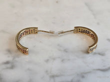 Load image into Gallery viewer, Womens Vintage Estate 14K Multi Tone Gold Shrimp Hoop Earrings 4.0g E1371