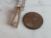 Load image into Gallery viewer, Womens Vintage Estate Sterling Silver Modernist Pendant Necklace 7.1g E1390
