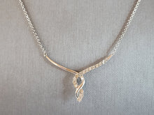 Load image into Gallery viewer, Womens Vintage Estate Sterling Silver Modernist Diamond Pendant Necklace 5.4g E1391