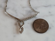 Load image into Gallery viewer, Womens Vintage Estate Sterling Silver Modernist Diamond Pendant Necklace 5.4g E1391