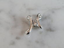 Load image into Gallery viewer, Womens Vintage Estate Sterling Silver CZ Stones Cross Pendant 0.9g E1392