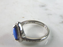 Load image into Gallery viewer, Womens Estate Sterling Silver Modernist Blue Opal Ring 2.9g E1403