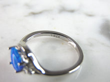 Load image into Gallery viewer, Womens Estate Sterling Silver Modernist Blue Opal Ring 1.9g E1404