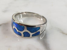 Load image into Gallery viewer, Womens Estate Sterling Silver Modernist Blue Opal Ring 4.5g E1405