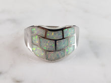 Load image into Gallery viewer, Womens Estate Sterling Silver Modernist Opal Ring 4.3g E1407