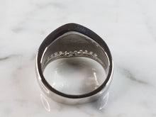 Load image into Gallery viewer, Womens Estate Sterling Silver Modernist Blue Opal &amp; CZ Ring 5.7g E1410