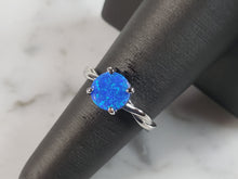 Load image into Gallery viewer, Womens Estate Sterling Silver Modernist Blue Opal Ring 2.6g E1413