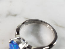 Load image into Gallery viewer, Womens Estate Sterling Silver Modernist Blue Opal Ring 2.6g E1413