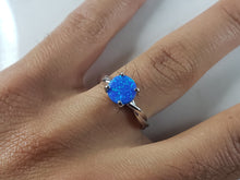 Load image into Gallery viewer, Womens Estate Sterling Silver Modernist Blue Opal Ring 2.6g E1413